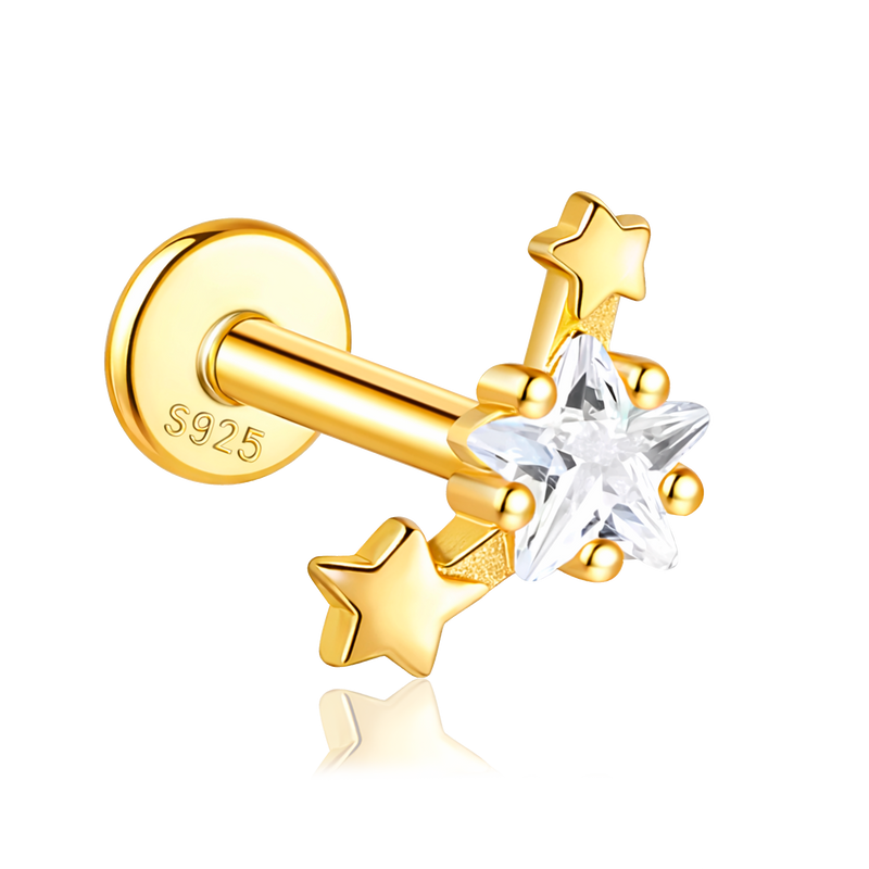 Pendiente Mini Shiny Stars Oro