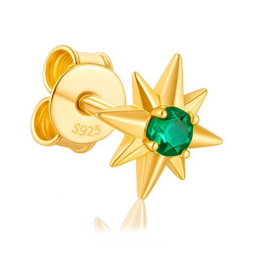 Pendiente Stella Verde Oro