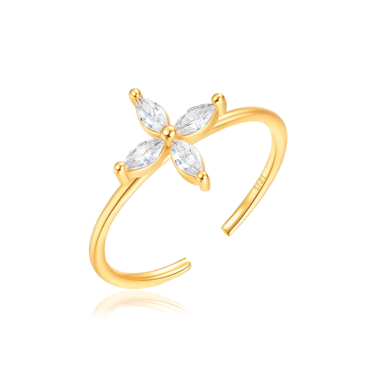 Anillo White Flor Oro