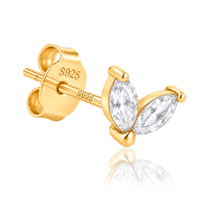 Pendiente Blossom White Oro