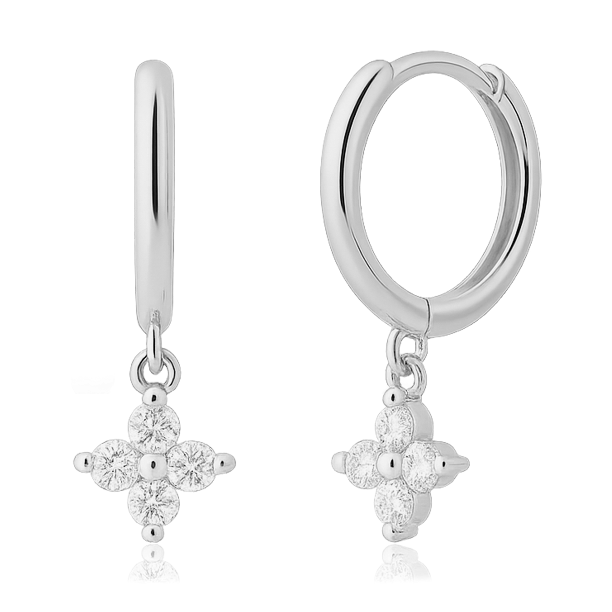 Aros White Flor Plata