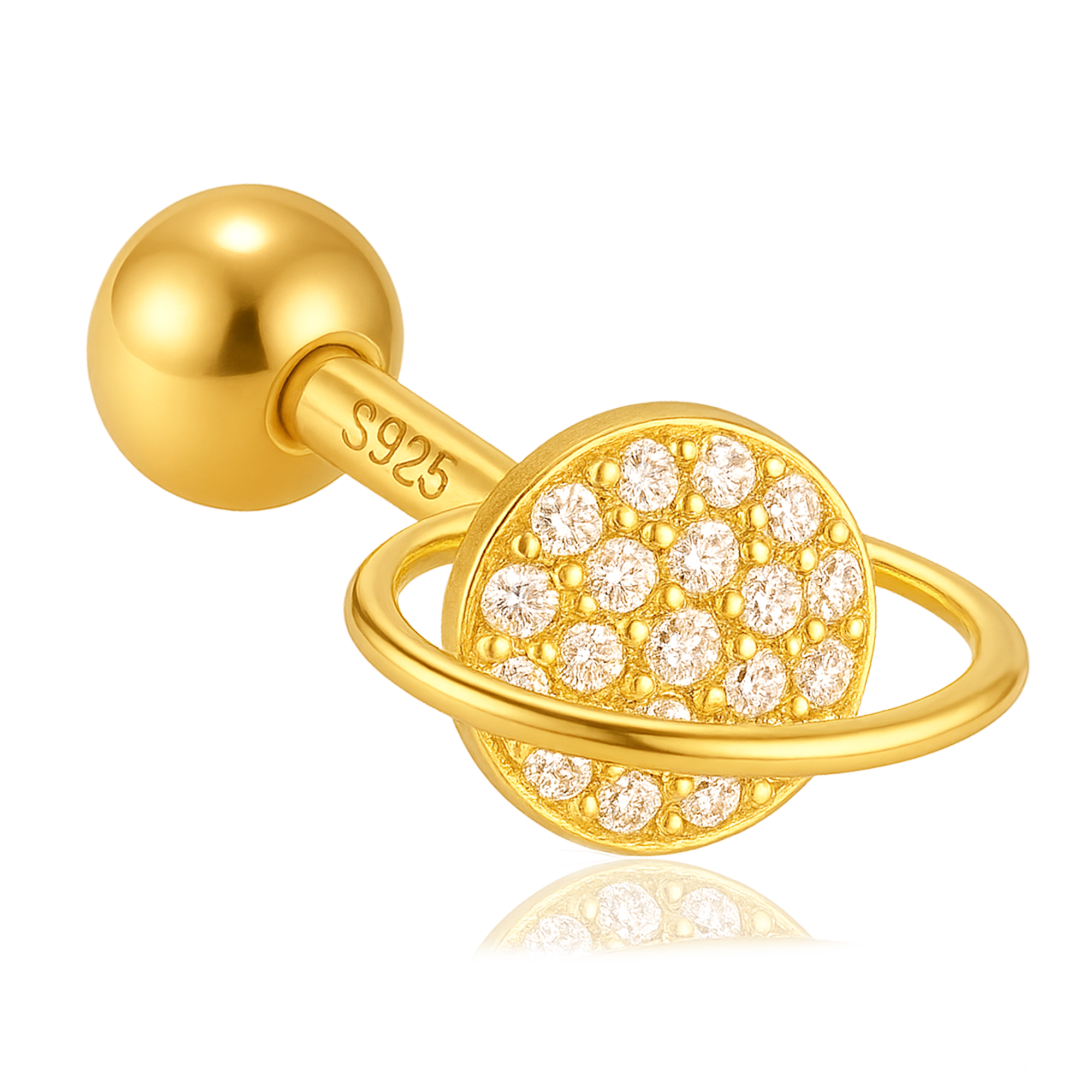 Pendiente Shiny Planet Oro