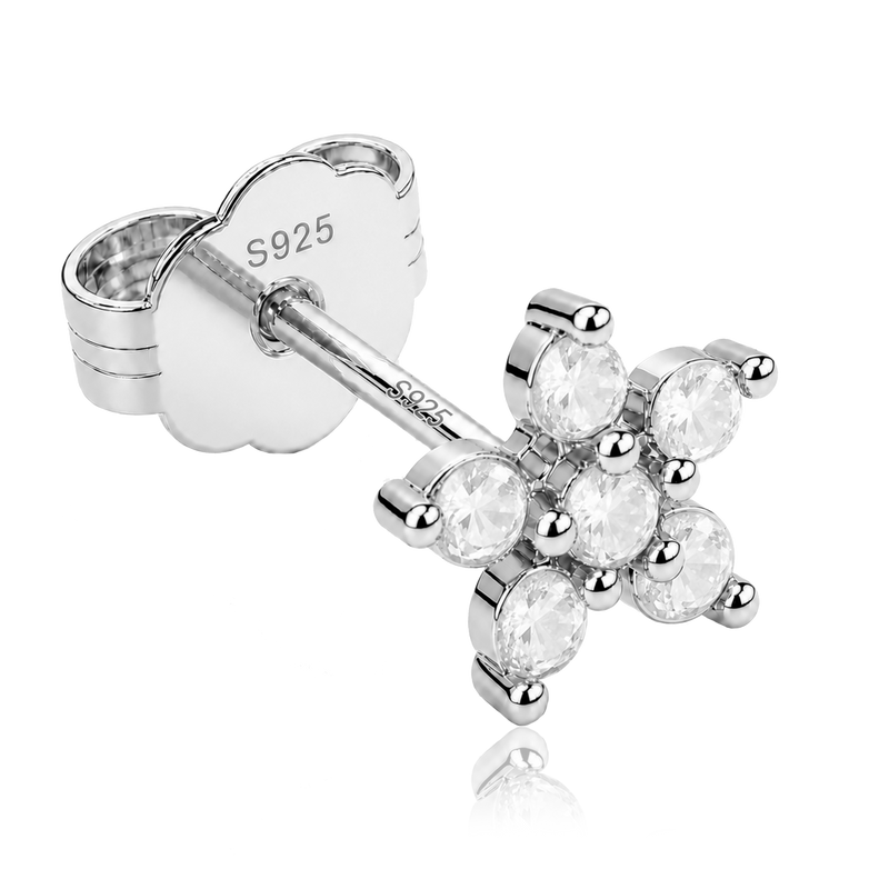 Pendiente Margarita Blanca Plata