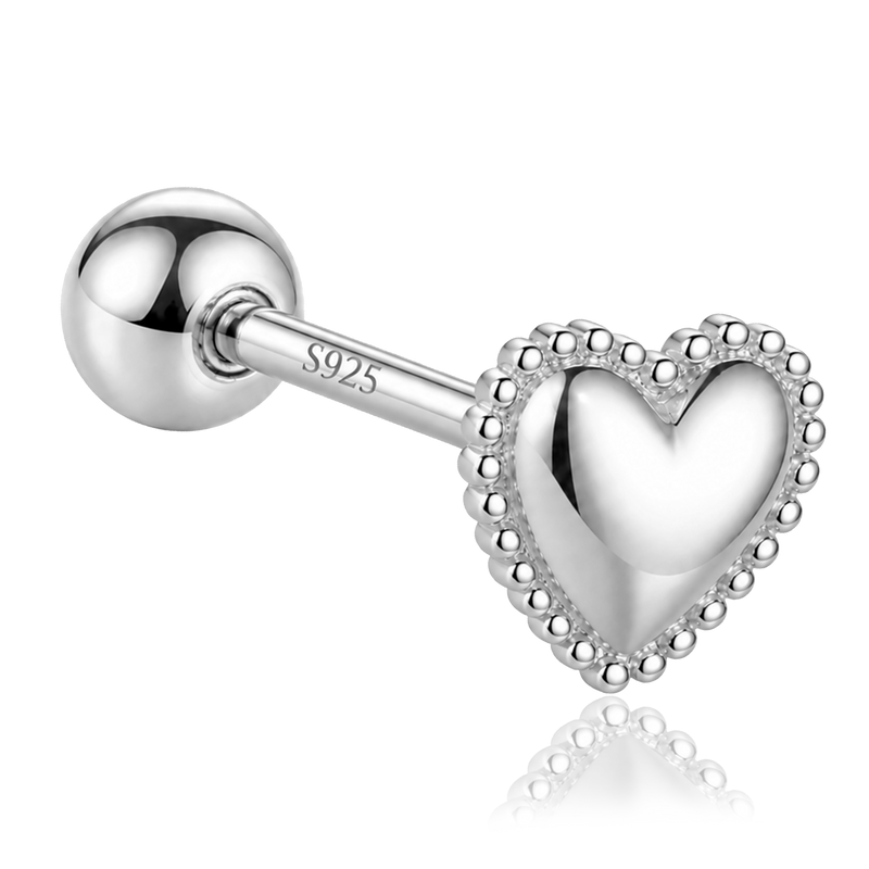 Orecchino a cuore in argento