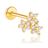 Pendiente Triple Daisy Oro