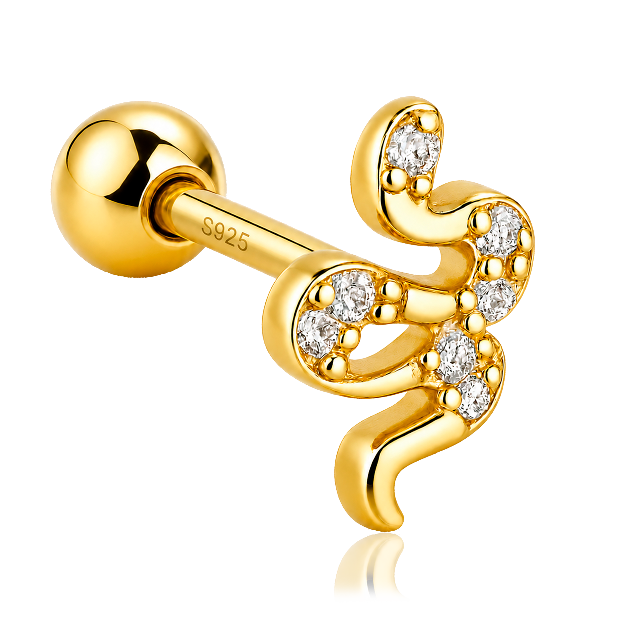 Pendiente Mini Shiny Snake Oro