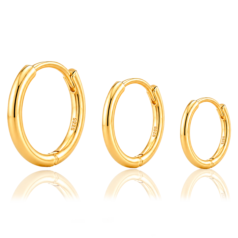 Mini Basic Gold Hoops - 5, 6, 7, 8, 9, 10, 11 and 12mm