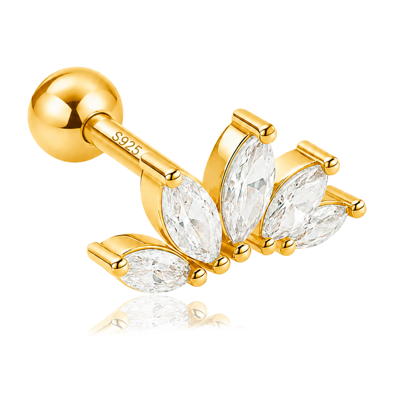Orecchino Tabi Bianco Oro
