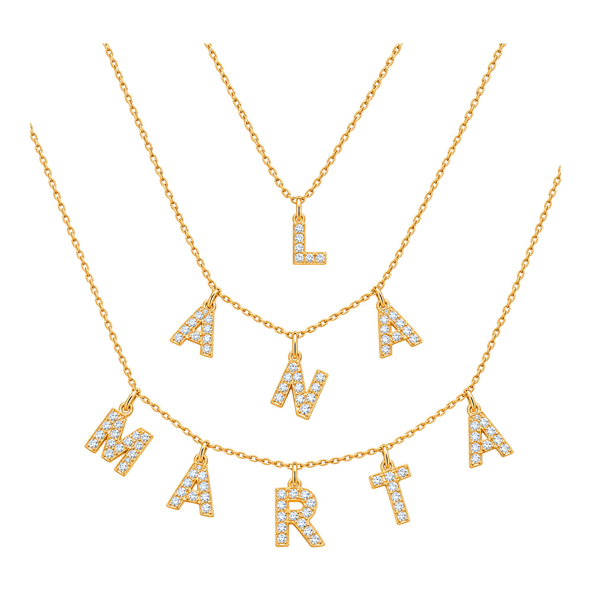 Collar Iniciales Personalizado Oro