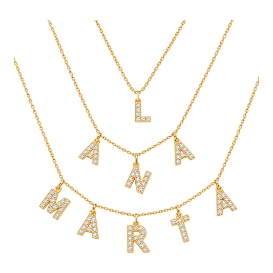 Collar Iniciales Personalizado Oro