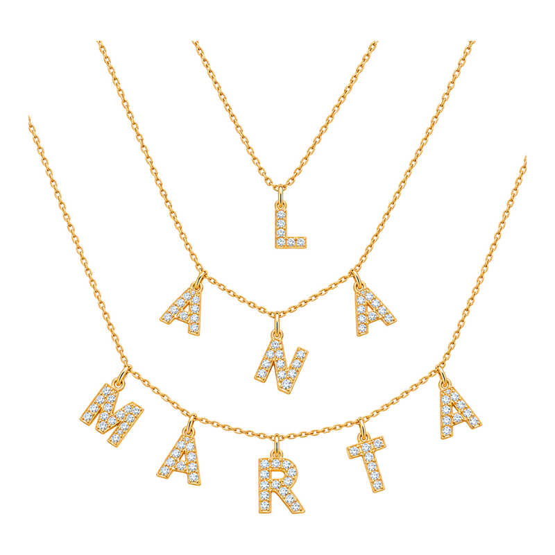 Collar Iniciales Personalizado Oro