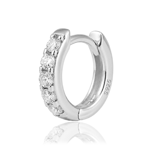 Mini White Gold Hoop - 7mm