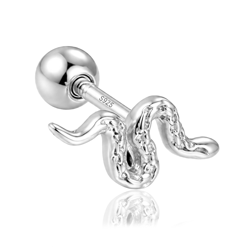 Pendiente Mini Snaky Plata