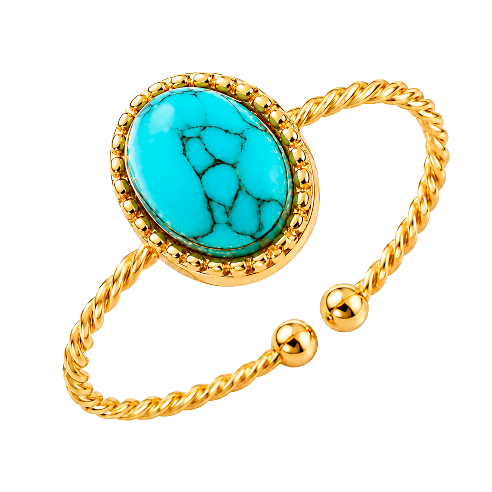 Anillo Oval Turquesa Oro
