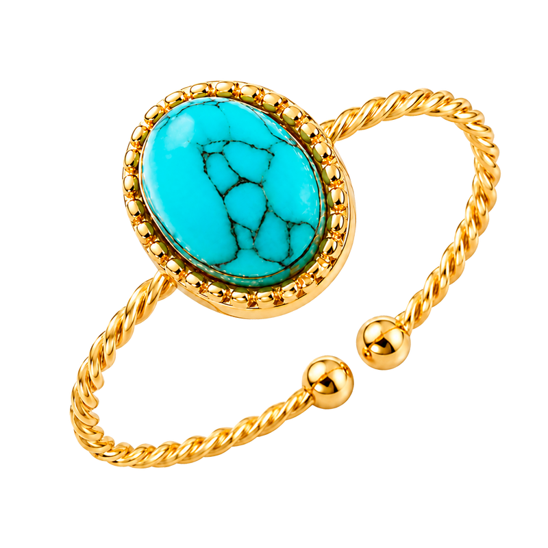 Anillo Oval Turquesa Oro