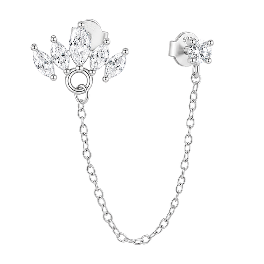 Orecchini pendenti con catenina Nivara in argento