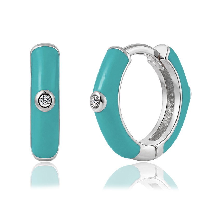 Aros Dea Turquesa Plata