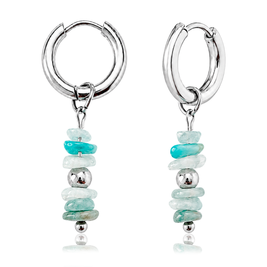 Aros Small Basic Amazonita Charms Plata