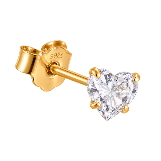 Pendiente Shiny Heart Oro - 3mm