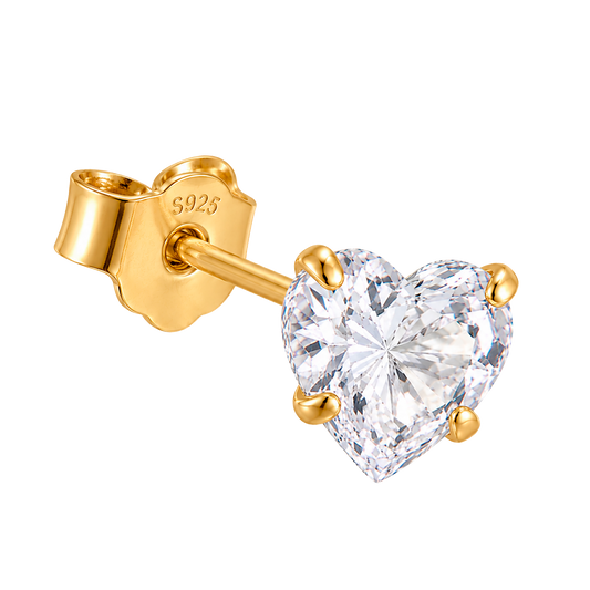Pendiente Shiny Heart Oro - 4mm