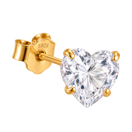 Pendiente Shiny Heart Oro - 5mm