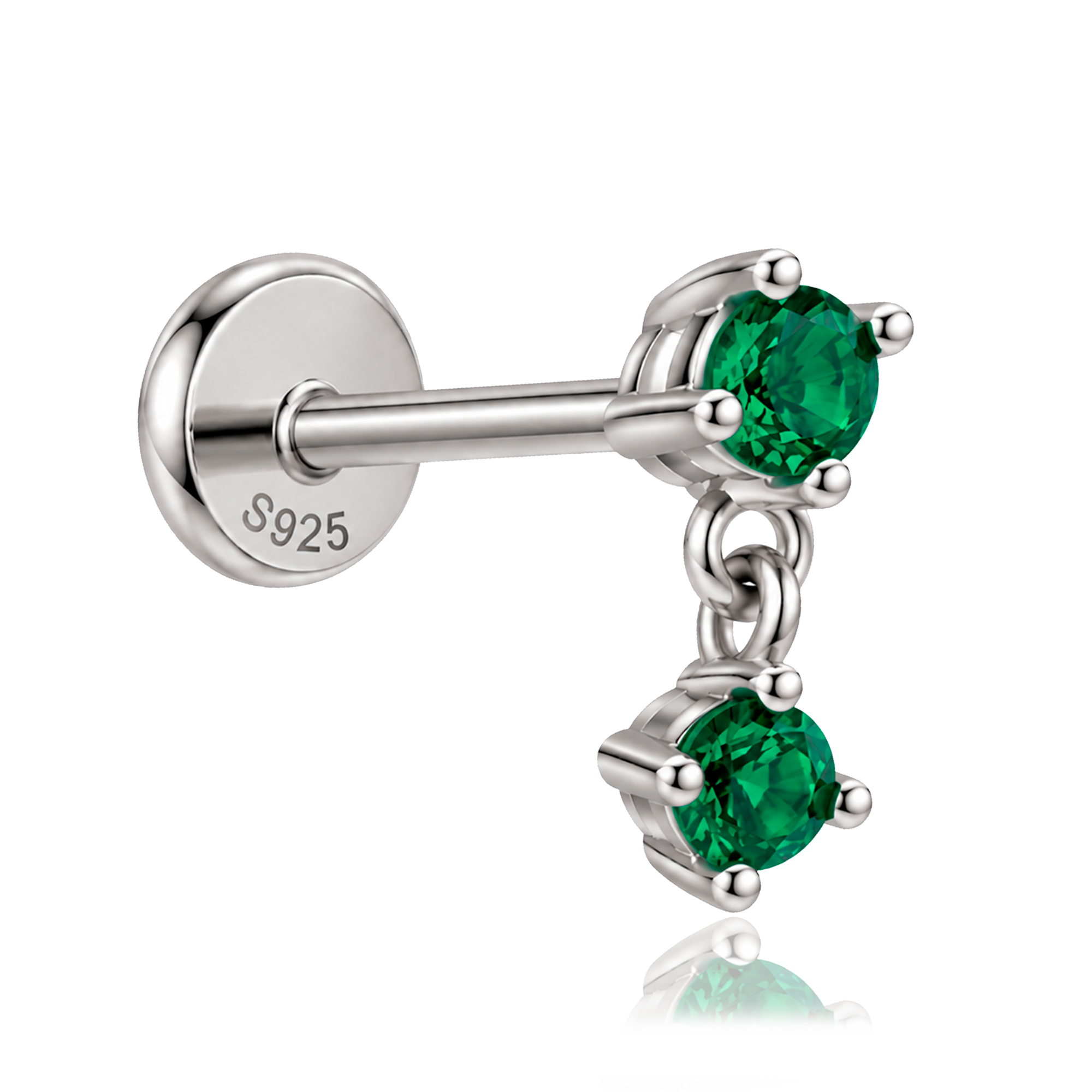 Pendiente Green Drop Plata