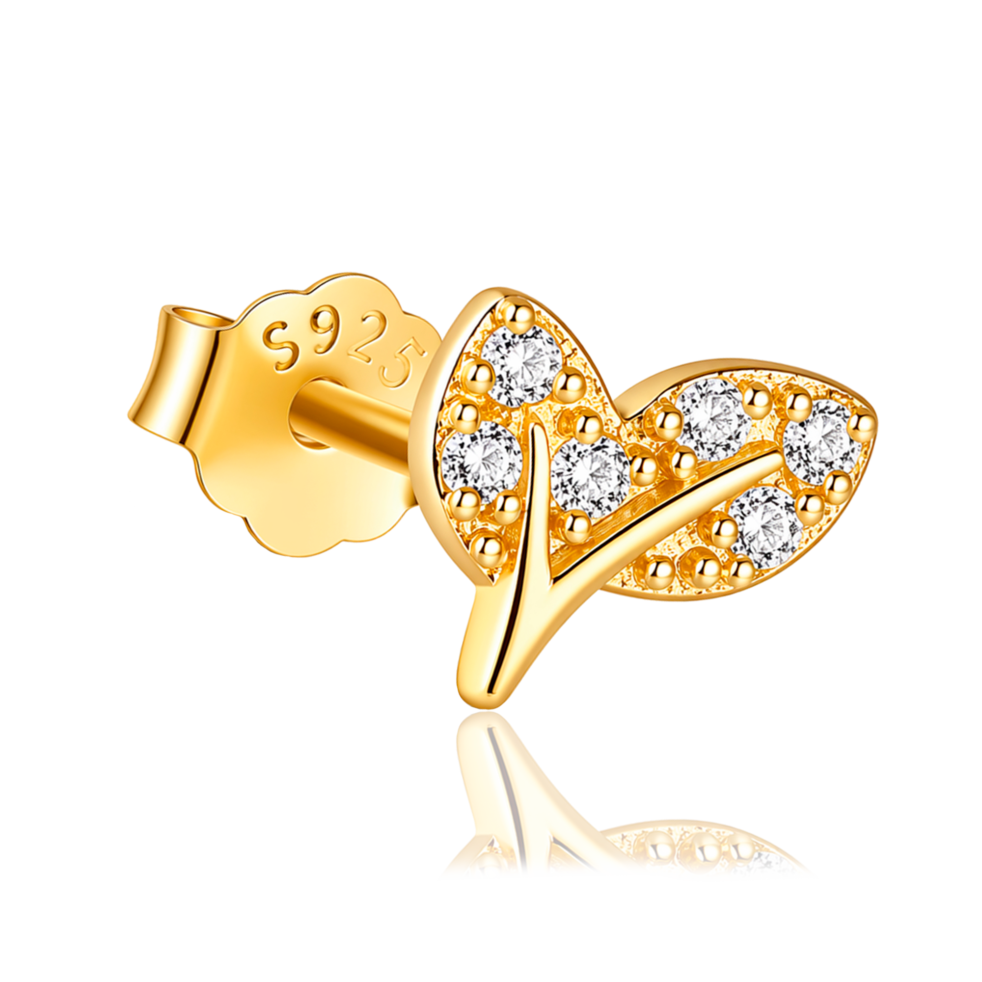 Pendiente Duo Leaf Oro