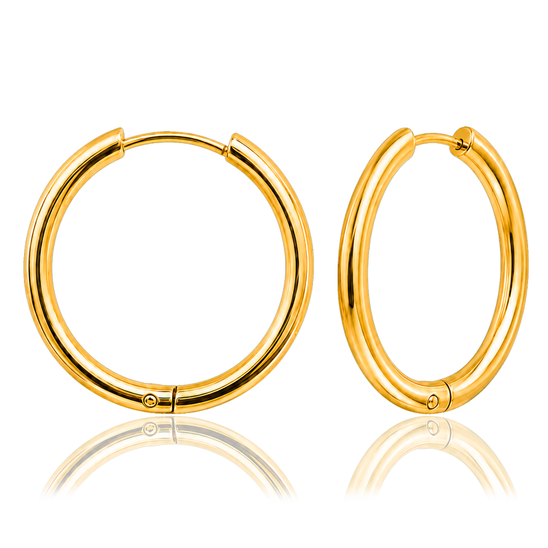 Orecchini a cerchio medi placcati oro