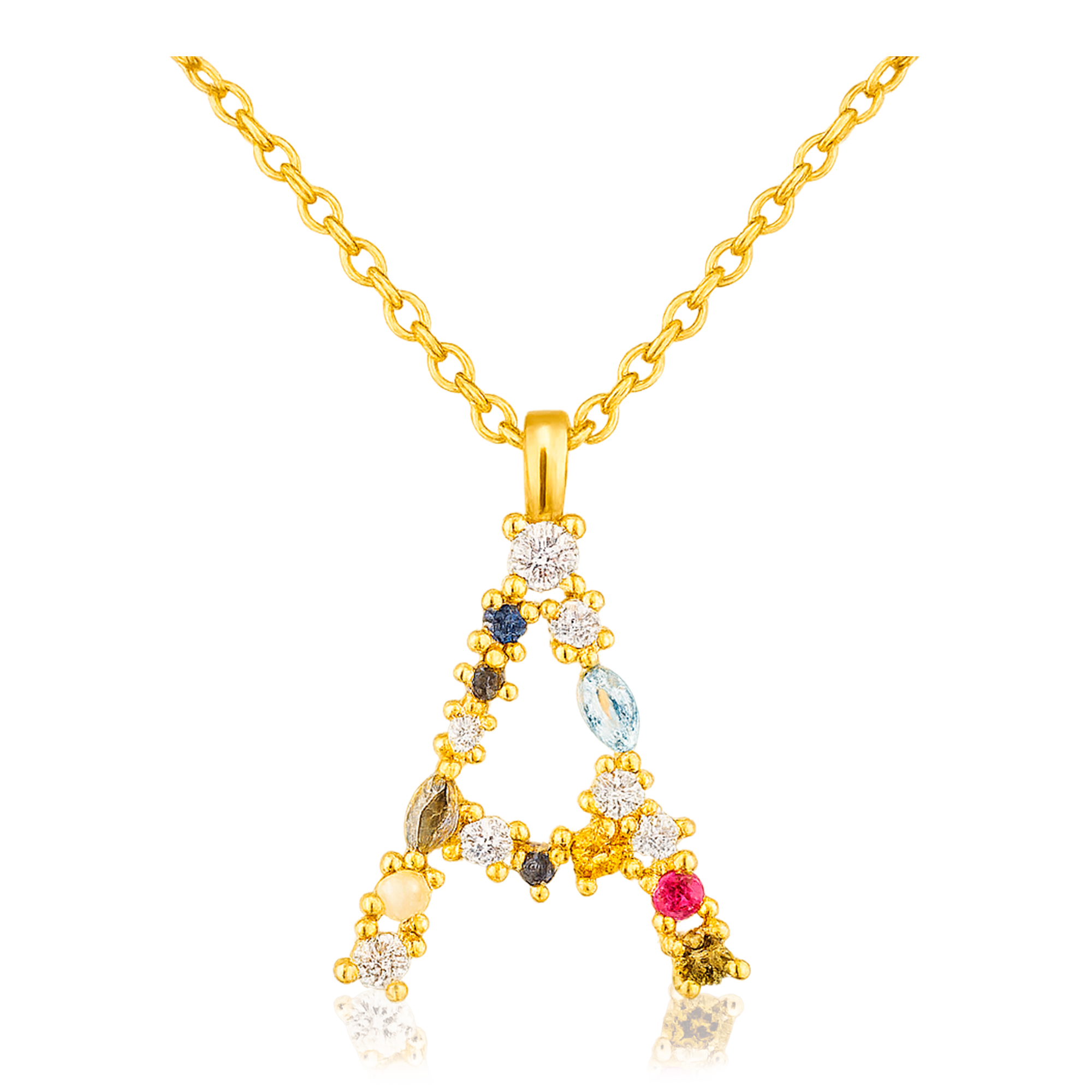 Collar Colorful Inicial Oro