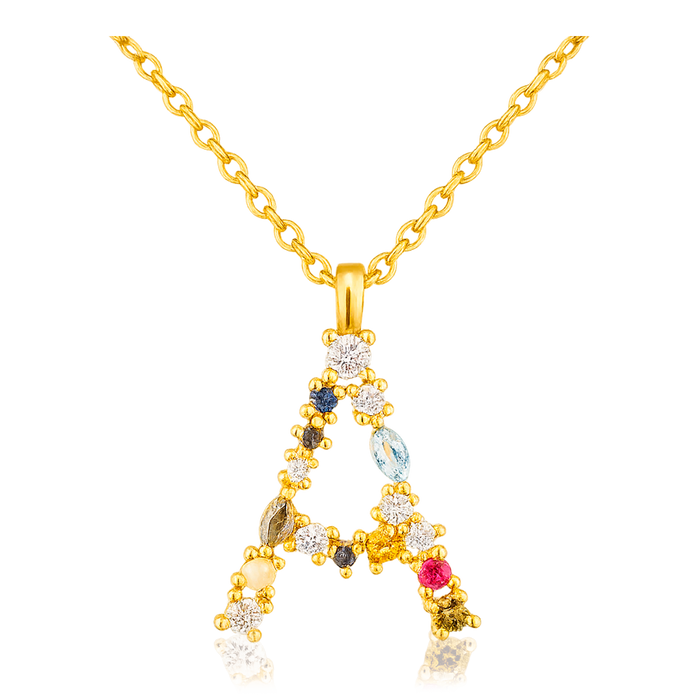 Collana Colorata Iniziale Oro