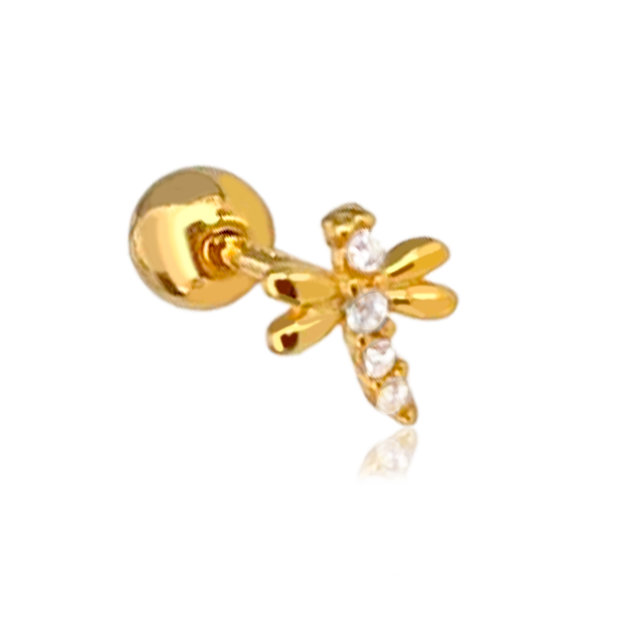 Pendiente Mini Shiny Libélula Oro