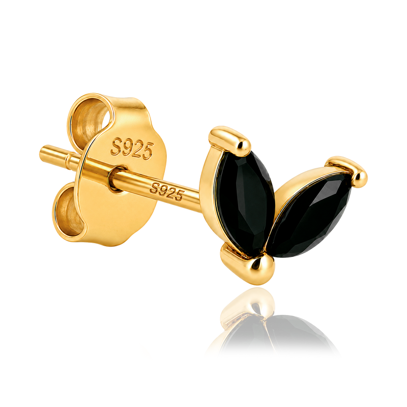 Pendiente Blossom Negro Oro