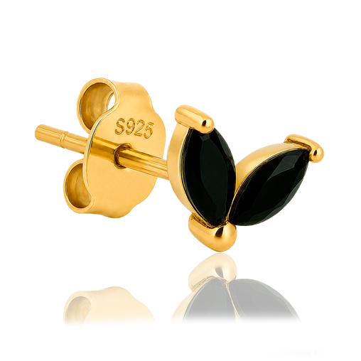 Pendiente Blossom Negro Oro