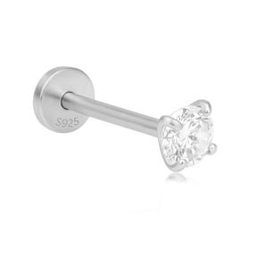 Pendiente Mini Destello Plata - 3mm
