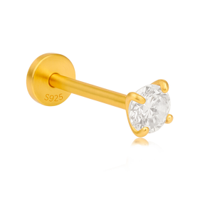 Pendiente Mini Destello Oro - 3mm