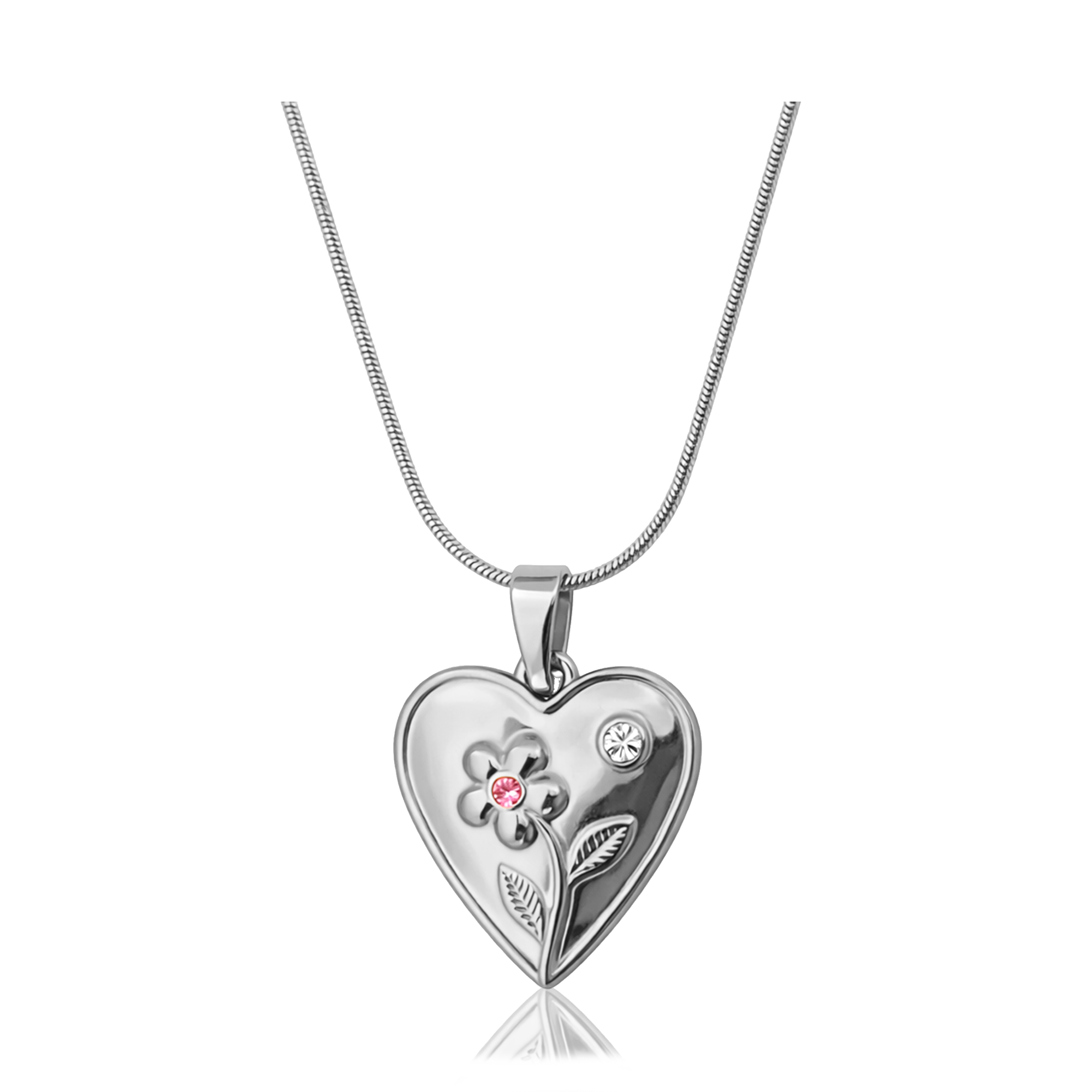 Collar Heart Bloom Plata