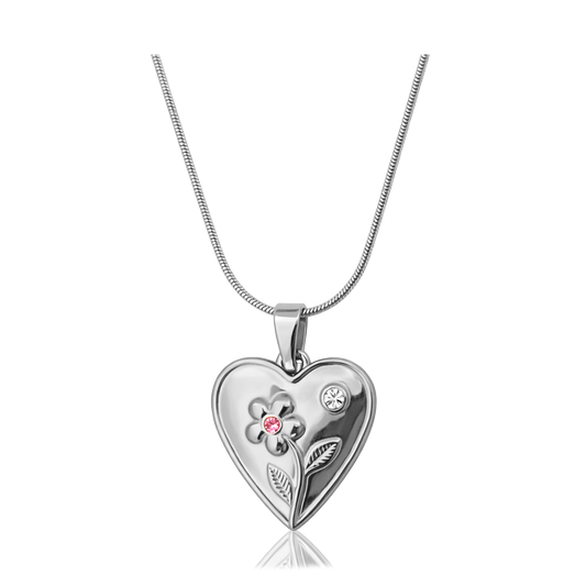 Collar Heart Bloom Plata