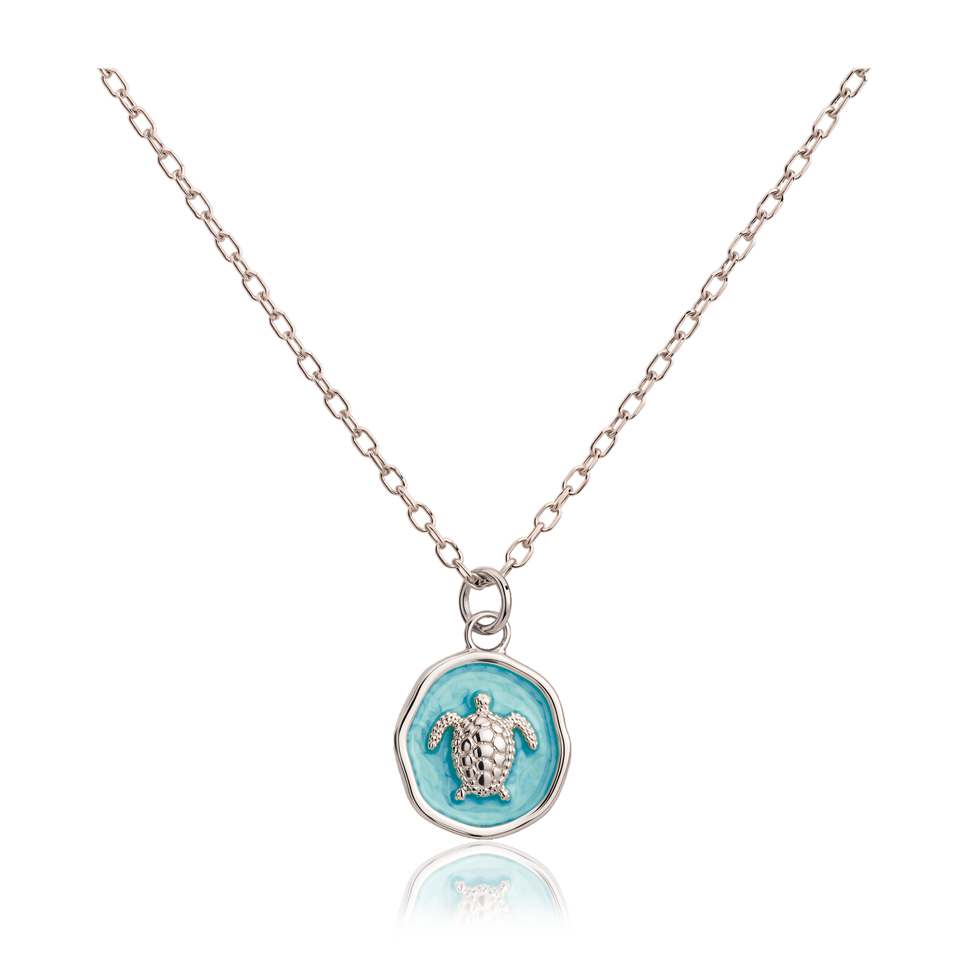 Collar Turquesa Sea Turtle Plata