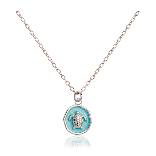 Collar Turquesa Sea Turtle Plata