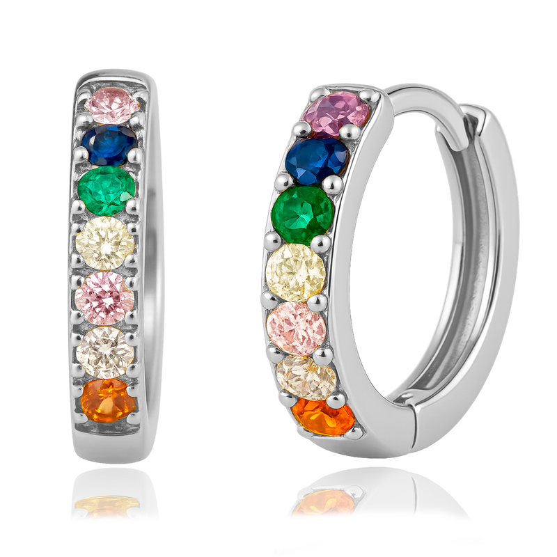 Aros Mini Rainbow Plata - 7mm