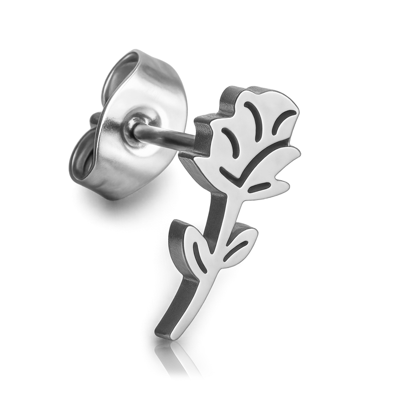 Pendiente Rosa Plata