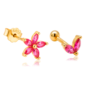 Set Fucsia Flowers Oro