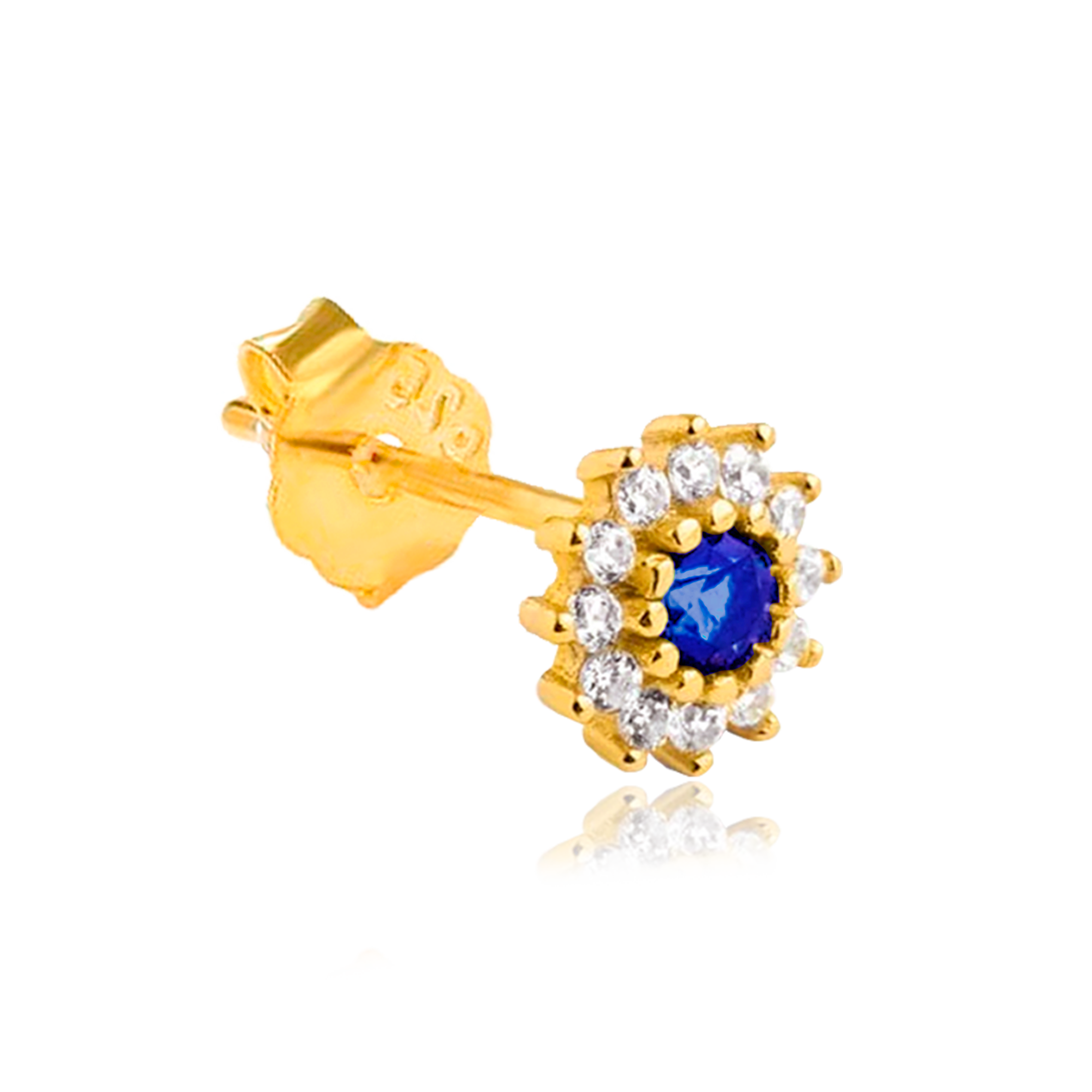 Pendiente Girasol Azul Oro