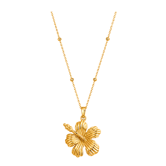 Collar Hibisco Tropical Oro
