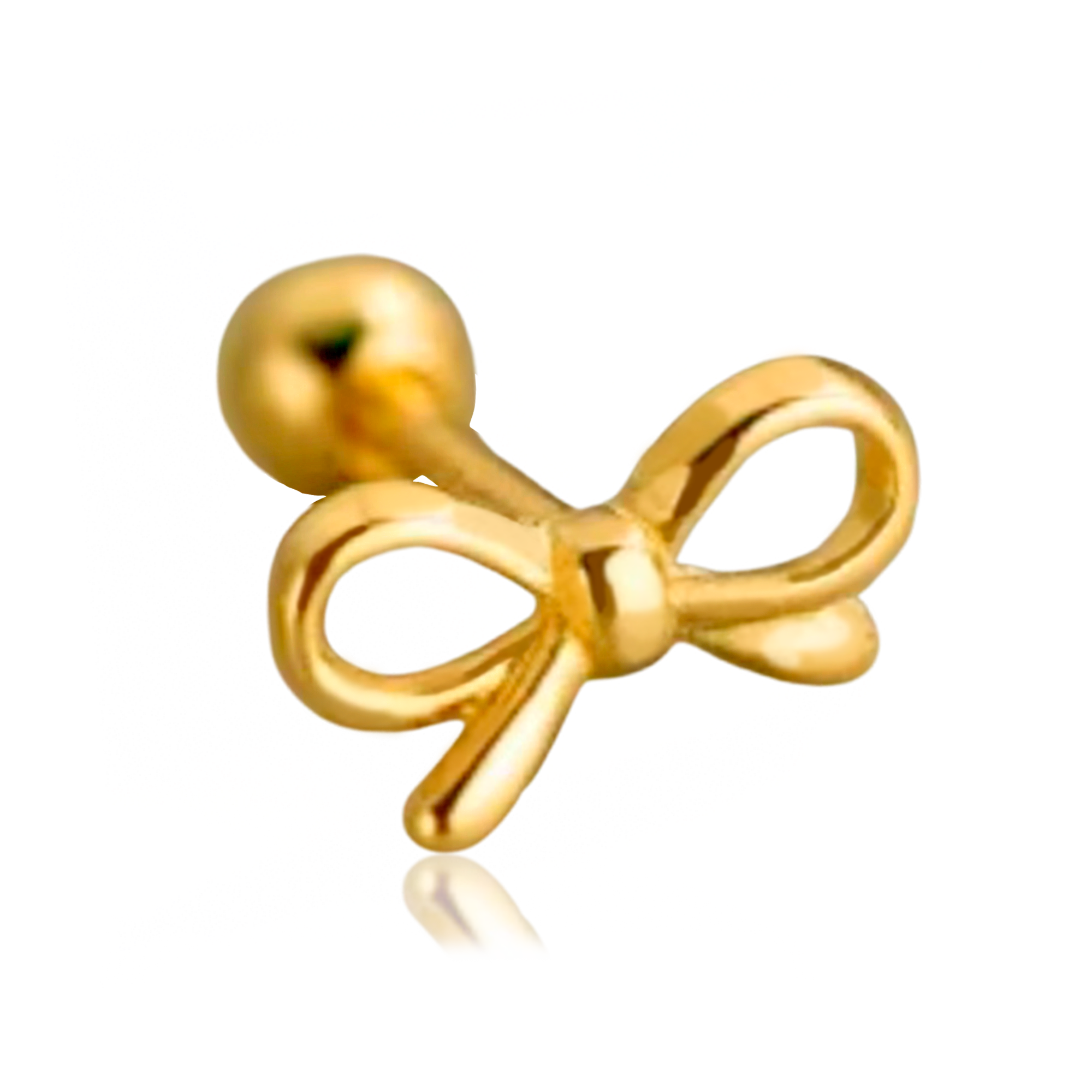 Pendiente Mini Lazo Oro