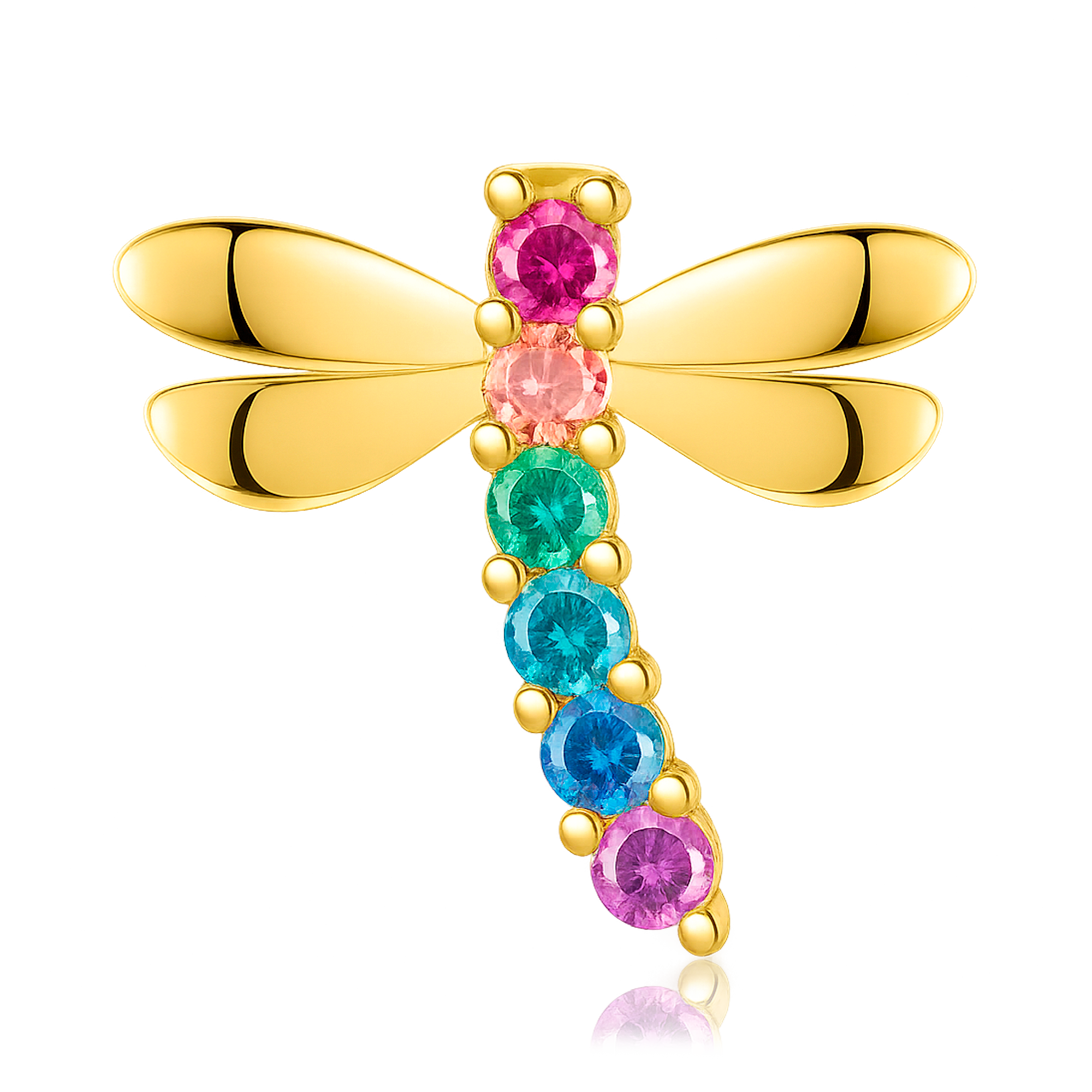 Pendiente Colorful Libélula Oro