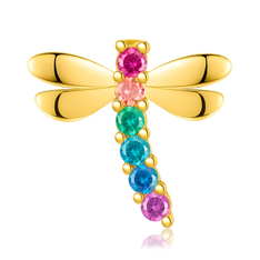 Pendiente Colorful Libélula Oro