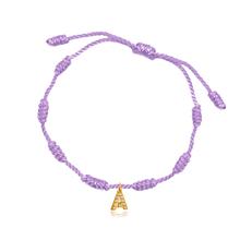 Pulsera 7 Nudos Lila Inicial Brillante