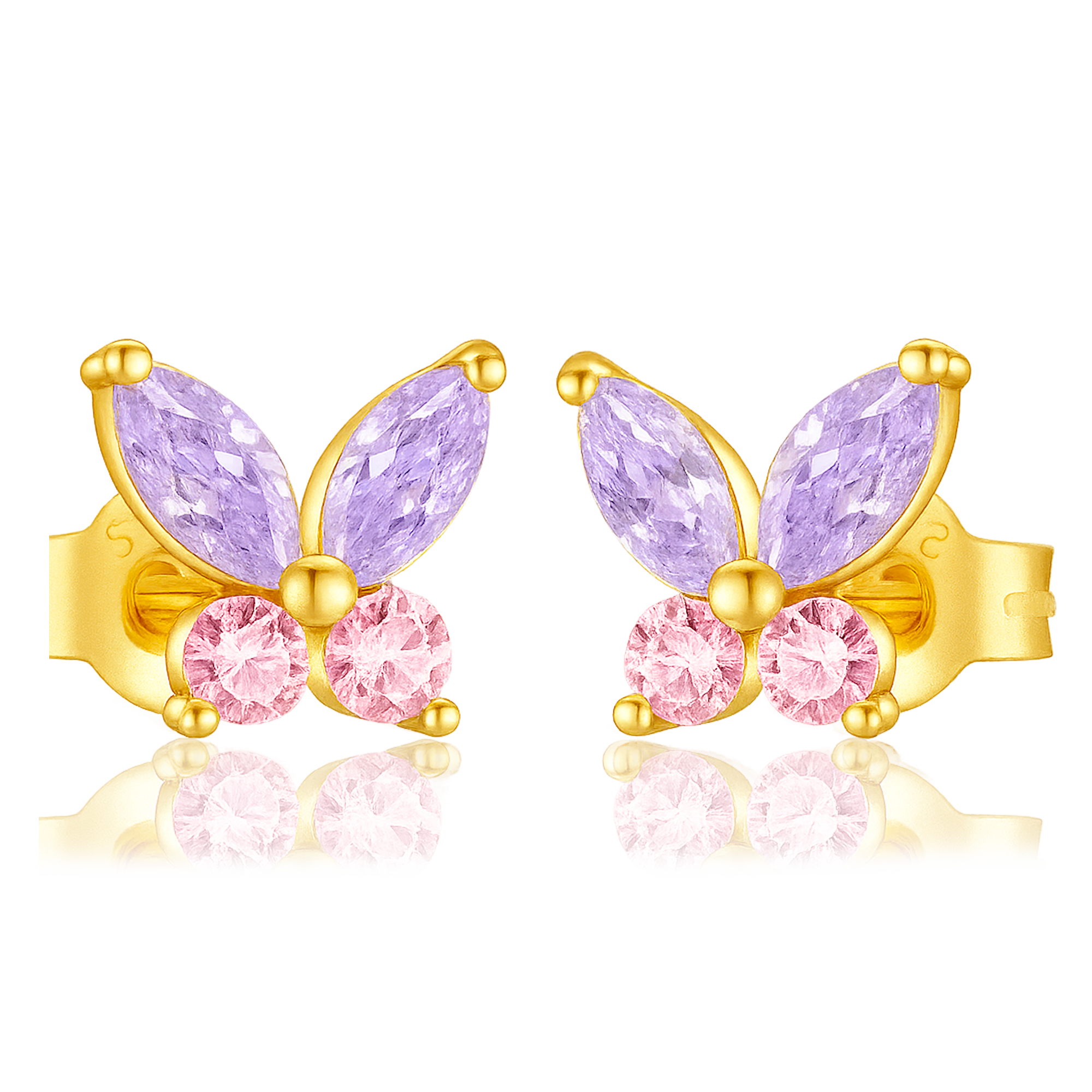 Pendientes Lila Butterfly Oro