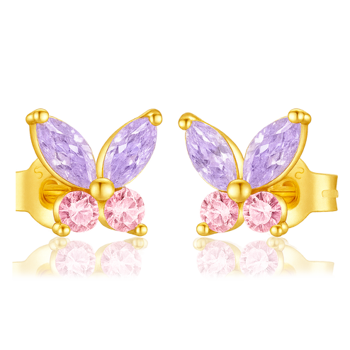 Pendientes Lila Butterfly Oro